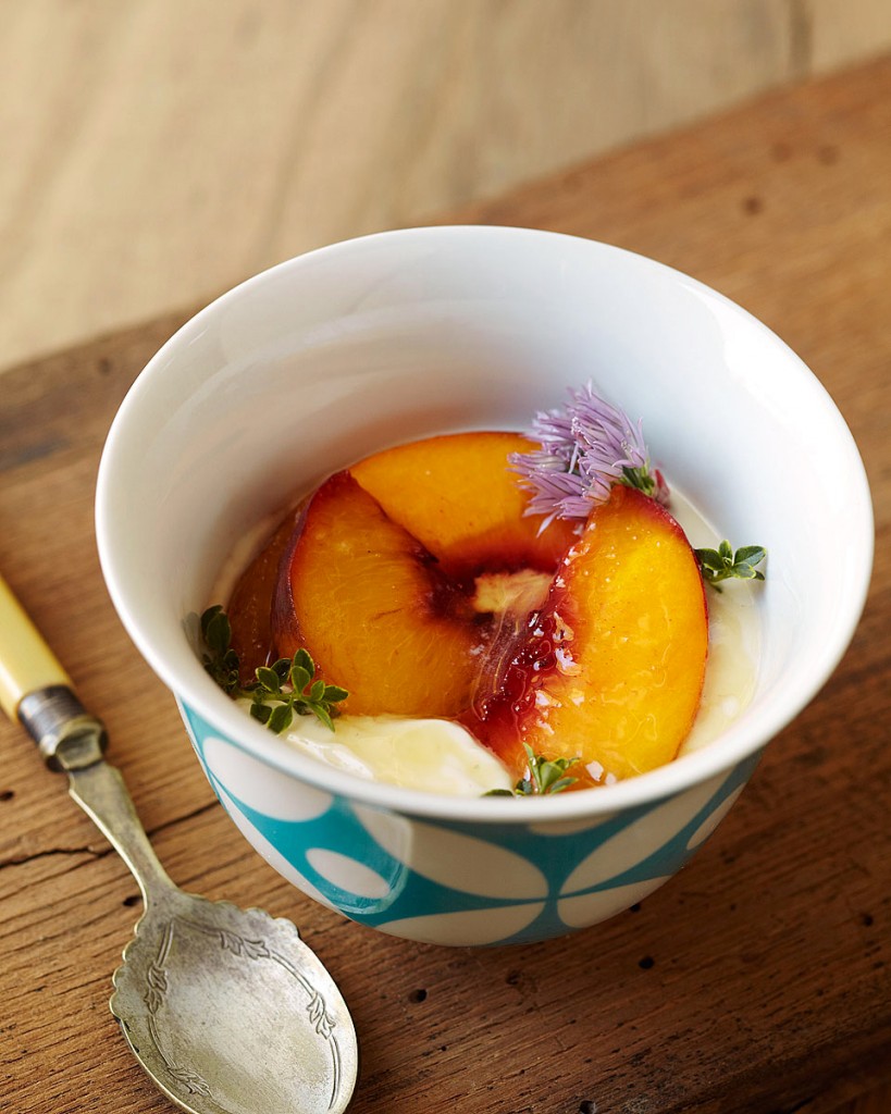 candied peaches with yogurt Crystal Cartier los angeles food photographer