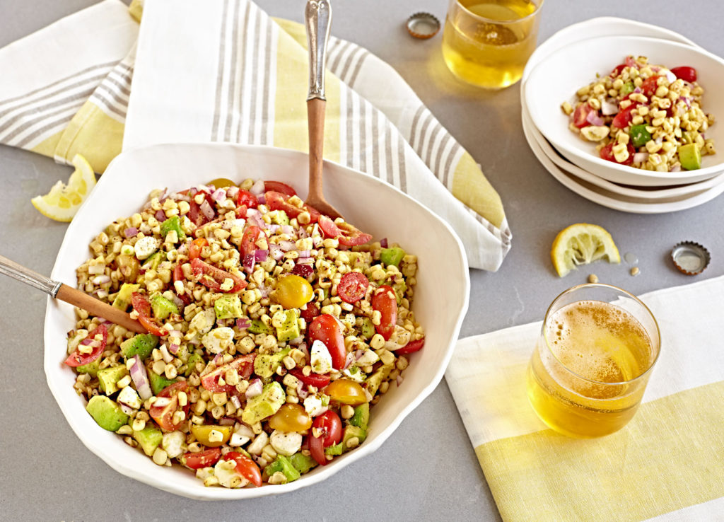 Summer Corn Salad with tomatoes and avocado