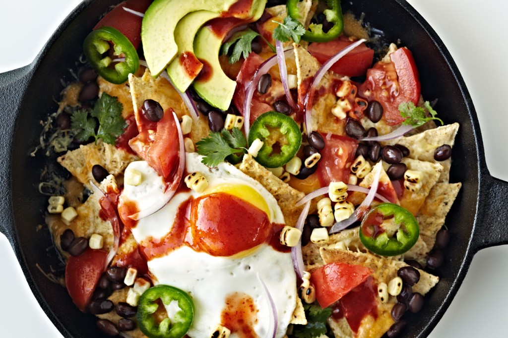 Breakfast nachos with Egg by food photographer Crystal Cartier