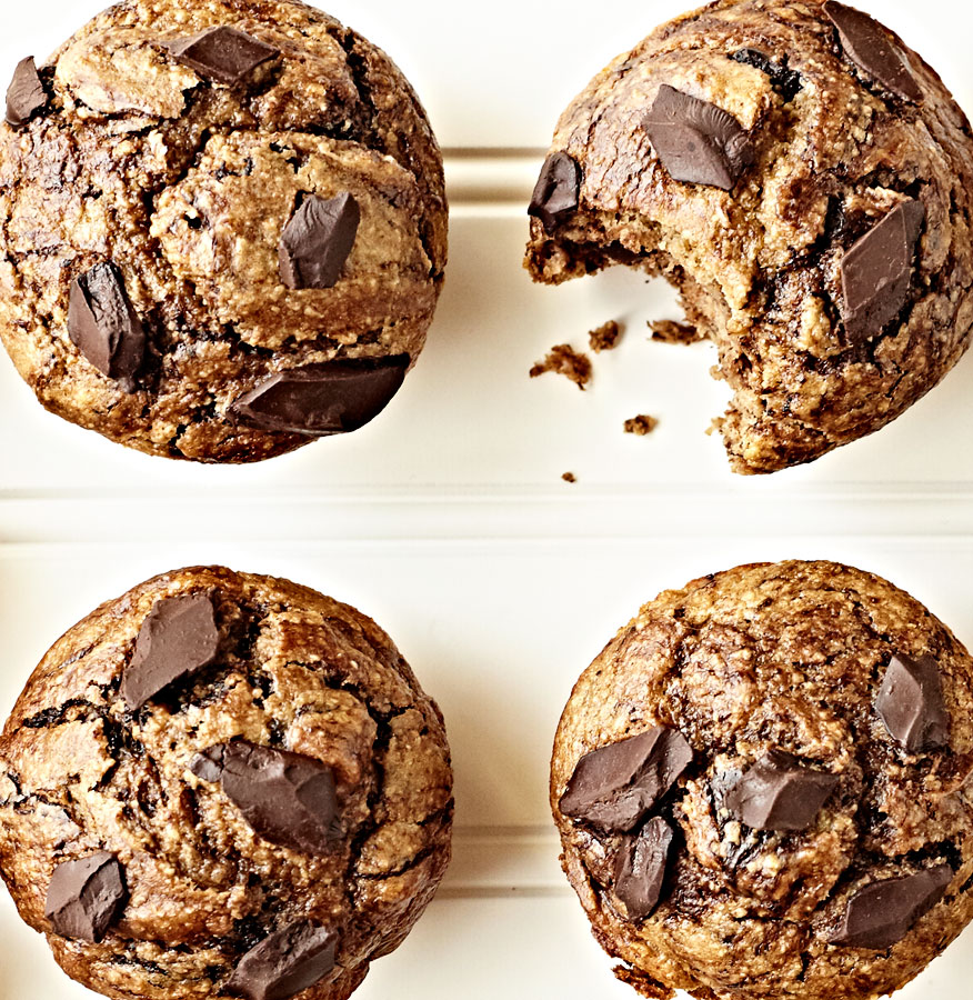 Flourless chocolate banana bread muffins