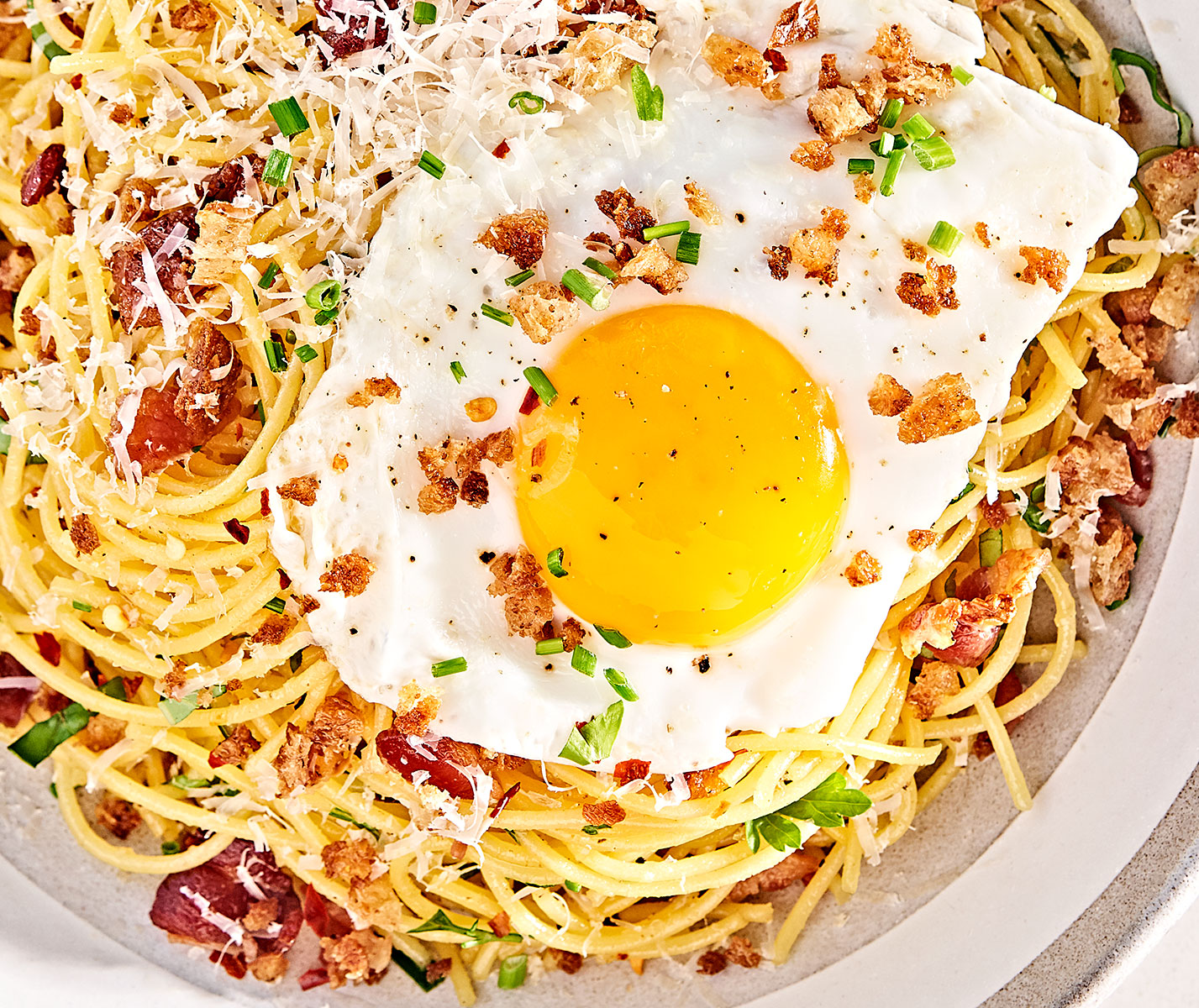 Breakfast Pasta with Sunny Side Up Egg - (Gluten-Free) – The Eclectic